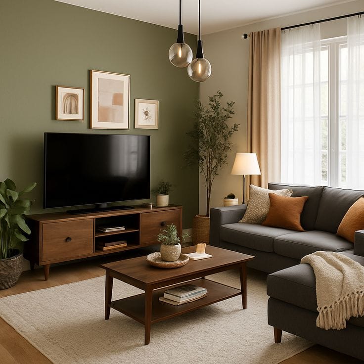 Micro-Renovations: Μικρές παρεμβάσεις που μεταμορφώνουν ένα σπίτι χωρίς μεγάλο budget 1 Accent wall ιδέα ανακαίνισης σαλονιού